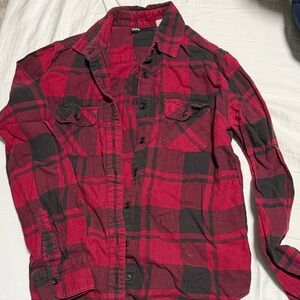 BDG Red and Gray Plaid Shirt